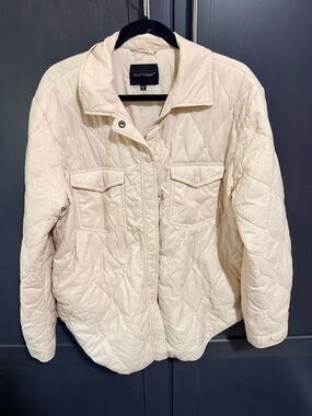 Eleanor Velvet Heart Cream Quilted Button-Front Jacket